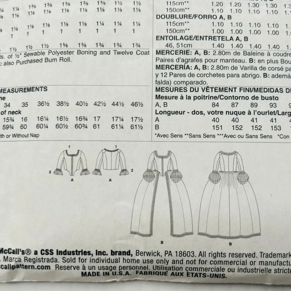 McCalls Renaissance Dress Historical Costume Sewing Pattern M7965 Sz 6-14 UNCUT